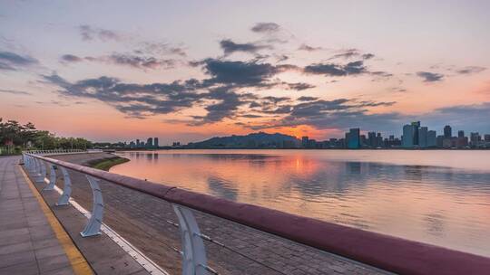 西海岸唐岛湾夜景延时日转夜