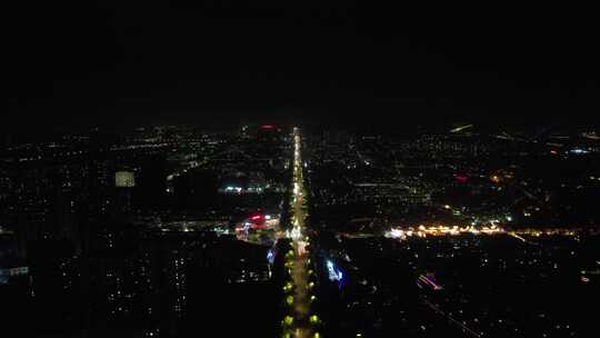 聊城大景夜景交通航拍