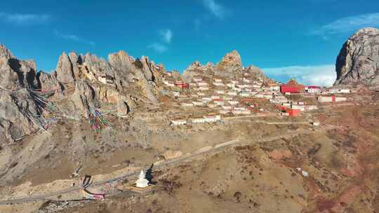 航拍西藏孜珠寺视频素材模板下载