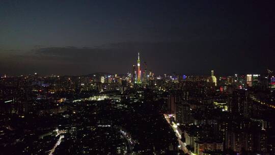2022广州海珠大塘客村珠江新城航拍夜景视频素材模板下载