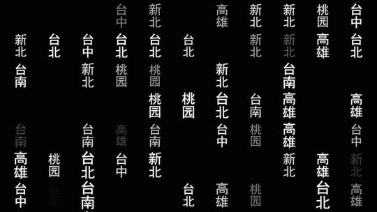 台湾各城市文字特效视频背景