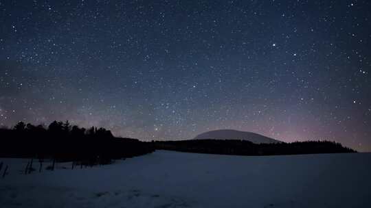 银河星空斗转星移延时摄影