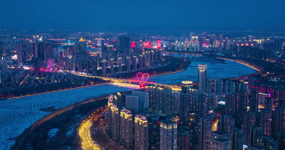 【高清8K】 沈阳浑南区南京桥夜景