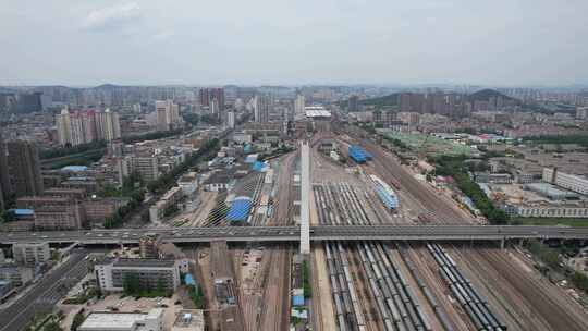 江苏徐州和平大桥地标建筑航拍