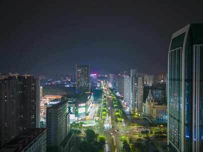 安徽蚌埠夜景延时蚌埠东海大道夜景延时