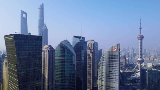 上海陆家嘴金融城航拍视频素材模板下载