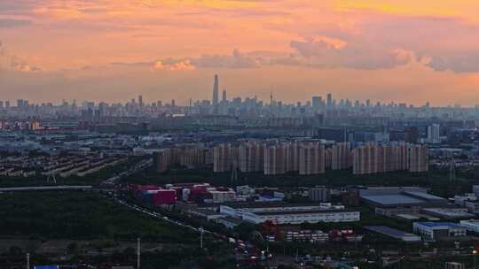 航拍上海集装箱外高桥码头进出口贸易港口