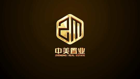 金色粒子质感logo演绎片头