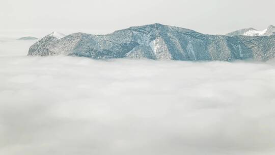 湖北神农架冬季雪景云海山峰雪山自然视频素材模板下载