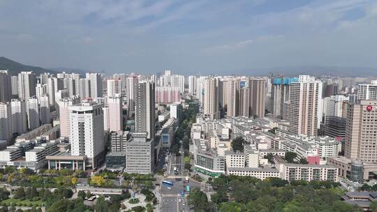 航拍西宁城市发展城市建设