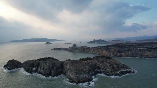 威海市猫头山观景台风光航拍素材