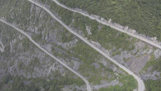 湖北恩施新塘壁挂盘山公路天路户外交通航拍