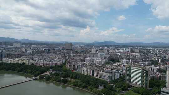 航拍江西赣州大景赣州城市天际线