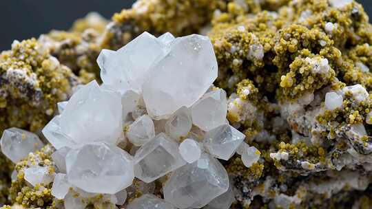 晶莹矿石微距特写