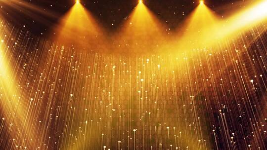 4K 金色粒子灯光颁奖走道舞台背景