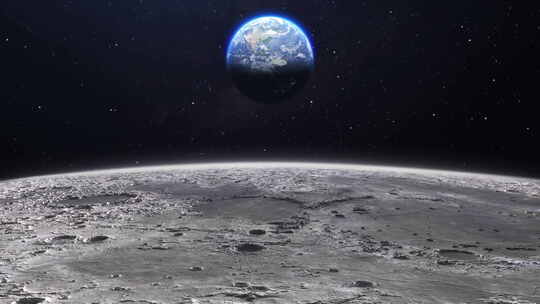 从月球表面看地球