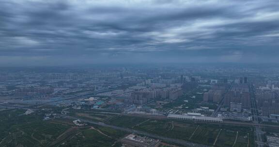 洛阳洛河隋唐立交桥鼓楼牡丹博物馆阴雨天