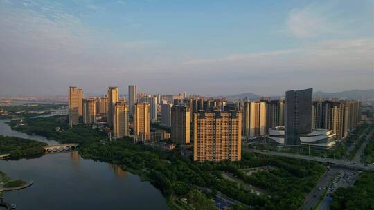 航拍厦门集美区建筑景观