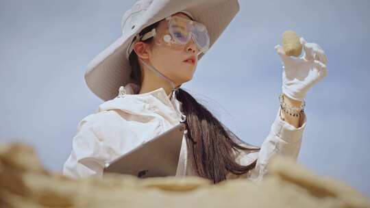 地质勘探科考采样徒步无人区环境监测女