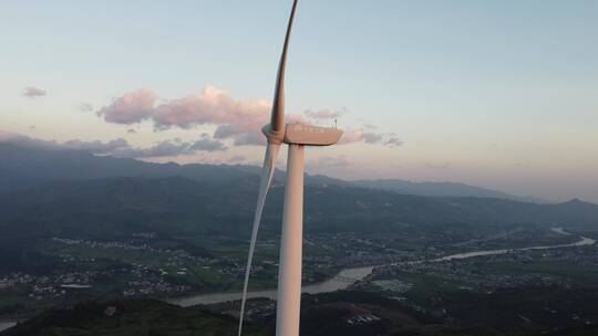 航拍户外新能源风力发电