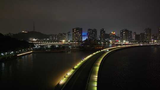 珠海情侣中路夜景航拍