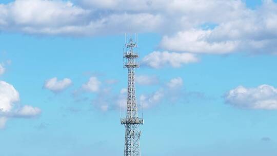 信号铁塔延时移动联通电信5G信号塔基站塔视频素材模板下载