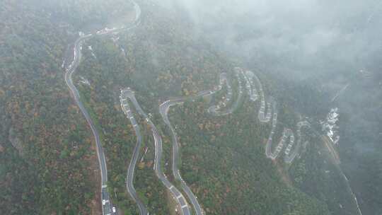 杭州余杭王位山盘山公路航拍