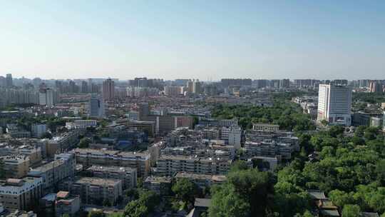 航拍济南城市天际线济南大景济南全景