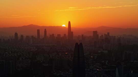 宁波城市航拍 宁波城市日出