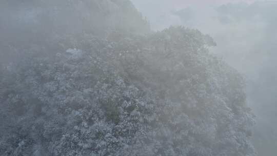 航拍冰雪雾·宜昌五峰薄刀岭又起雾了(2)