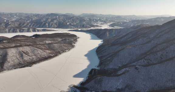 青山沟浑江冬季航拍