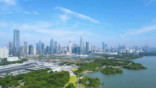 深圳南山深圳湾公园航拍
