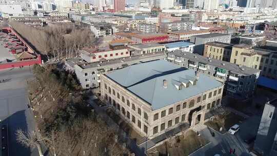 沈阳总督府 城市中古老建筑的鸟瞰视角