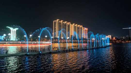 邯郸市大名县 大名府 老城 航拍 市区夜景