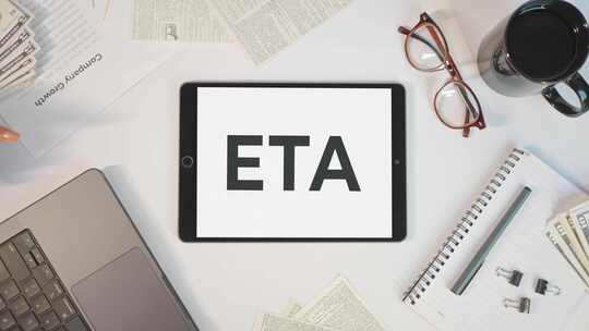 片剂屏幕上显示的ETA