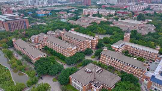 福州福建师范大学旗山校区航拍校园风景风光