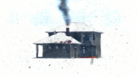 雪天别墅的创意动画