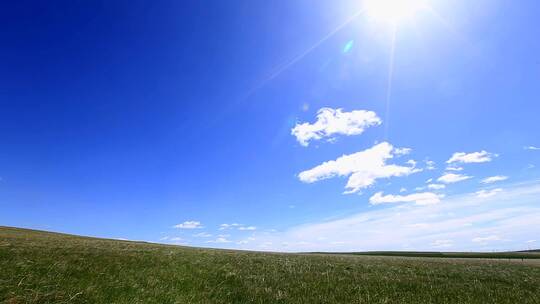内蒙古大草原蓝天白云延时 大自然风光