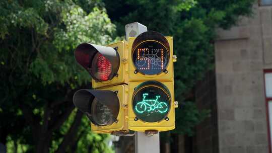 交通灯上自行车倒计时