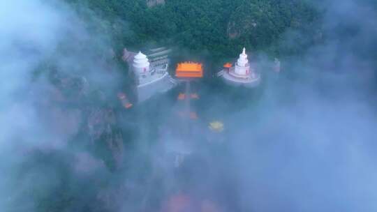 航拍辽宁辽阳龙峰寺