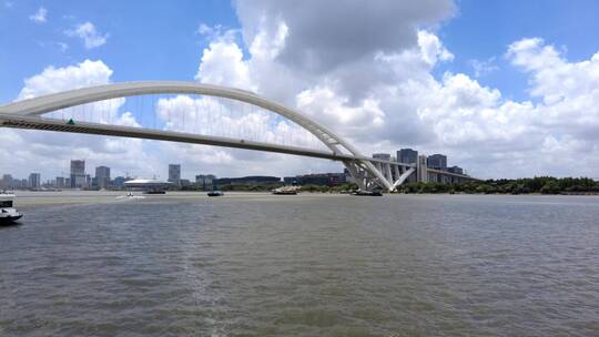 上海黄浦江卢浦大桥4K延时视频素材模板下载