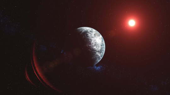 史诗地球轨道观测红日光束辉光