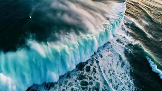 大海海浪浪花航拍视频合集
