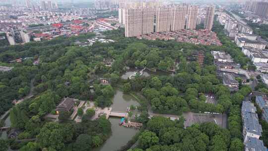 江苏常州天宁禅寺红梅公园航拍