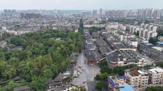 四川眉山市东坡宋城景区航拍