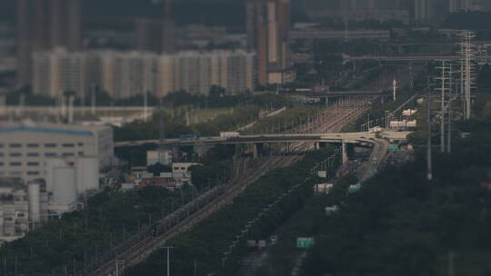 城市交通移轴摄影铁路轨道桥梁