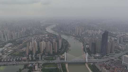 武汉长江城市地标航拍视频素材模板下载