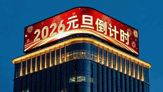 大楼顶部2026元旦倒计时大屏