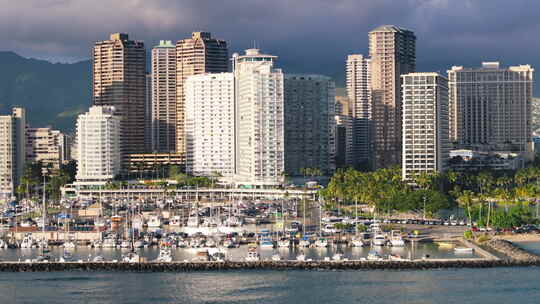 电影空中威基基海滩夏威夷夏日与复制空间现