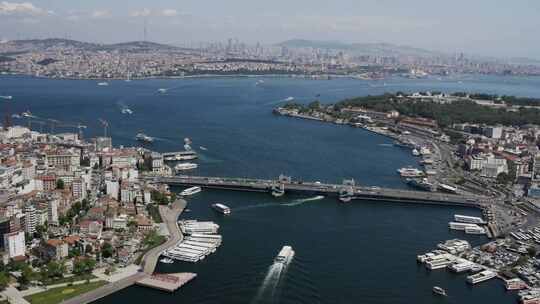 伊斯坦布尔博斯普鲁斯海峡和金角湾鸟瞰图5